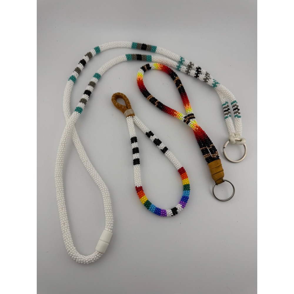 Handmade Seed Bead Bread Away Lanyard and Wrist Lanyard/Keychain Set of 3